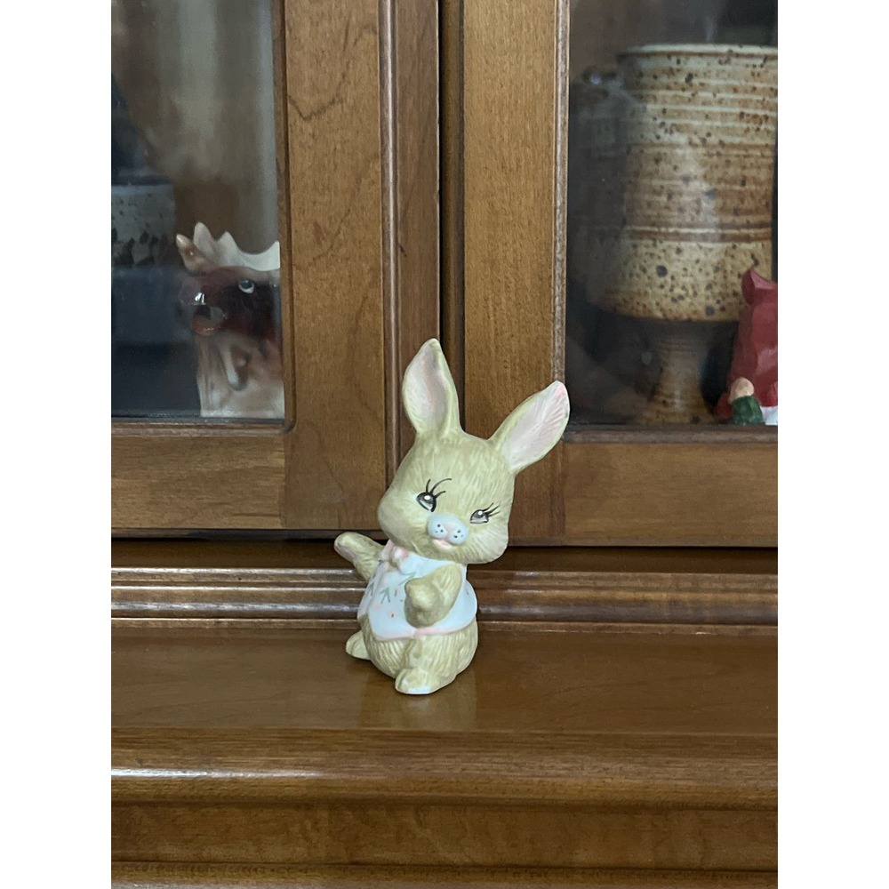 Vintage Brown Bunny wearing a Vest Brown Easter Bunny in Bow Tie